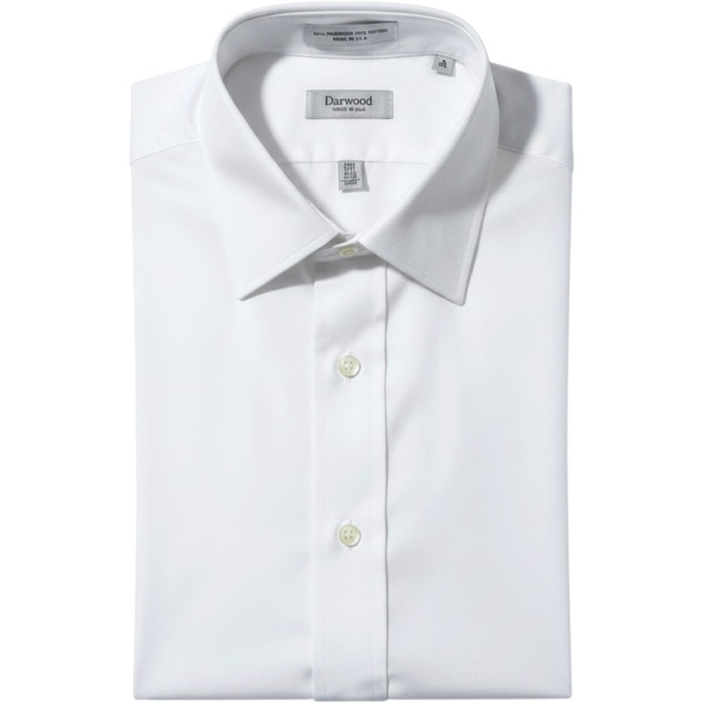 Men's White Dress Shirt - Classic Spread Collar